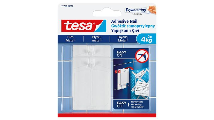 Image of TESA 77766-00000 - Indoor - Universal hook - White - Adhesive...