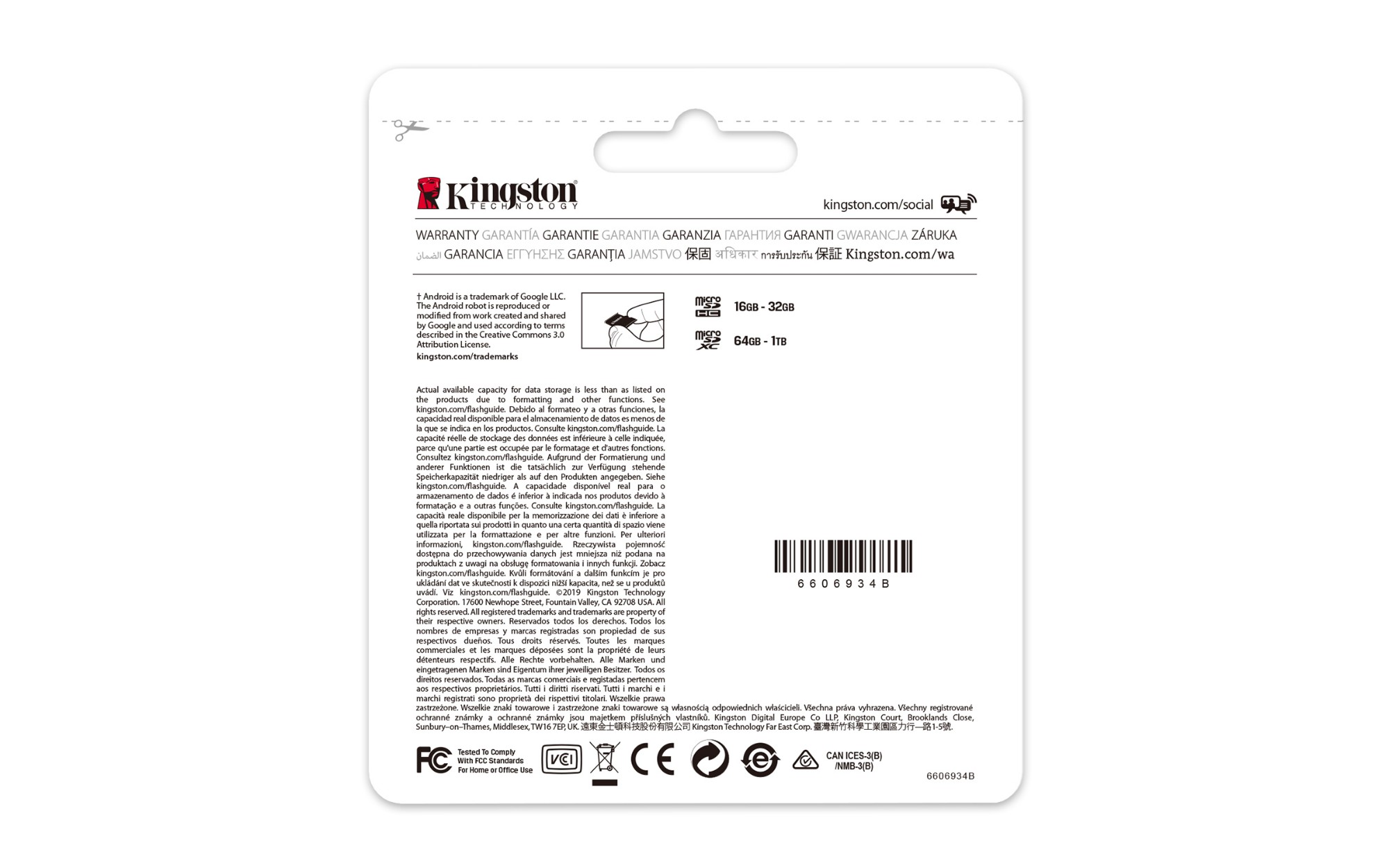 Kingston Technology 256GB micSDXC Canvas Select Plus 100R A1 C10 Single Pack w/o ADP