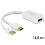 DeLOCK 62496 video cable adapter 0.245 m DisplayPort HDMI + USB White