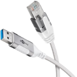 Goobay 74378 cable gender changer USB 3.0 type A RJ45 White