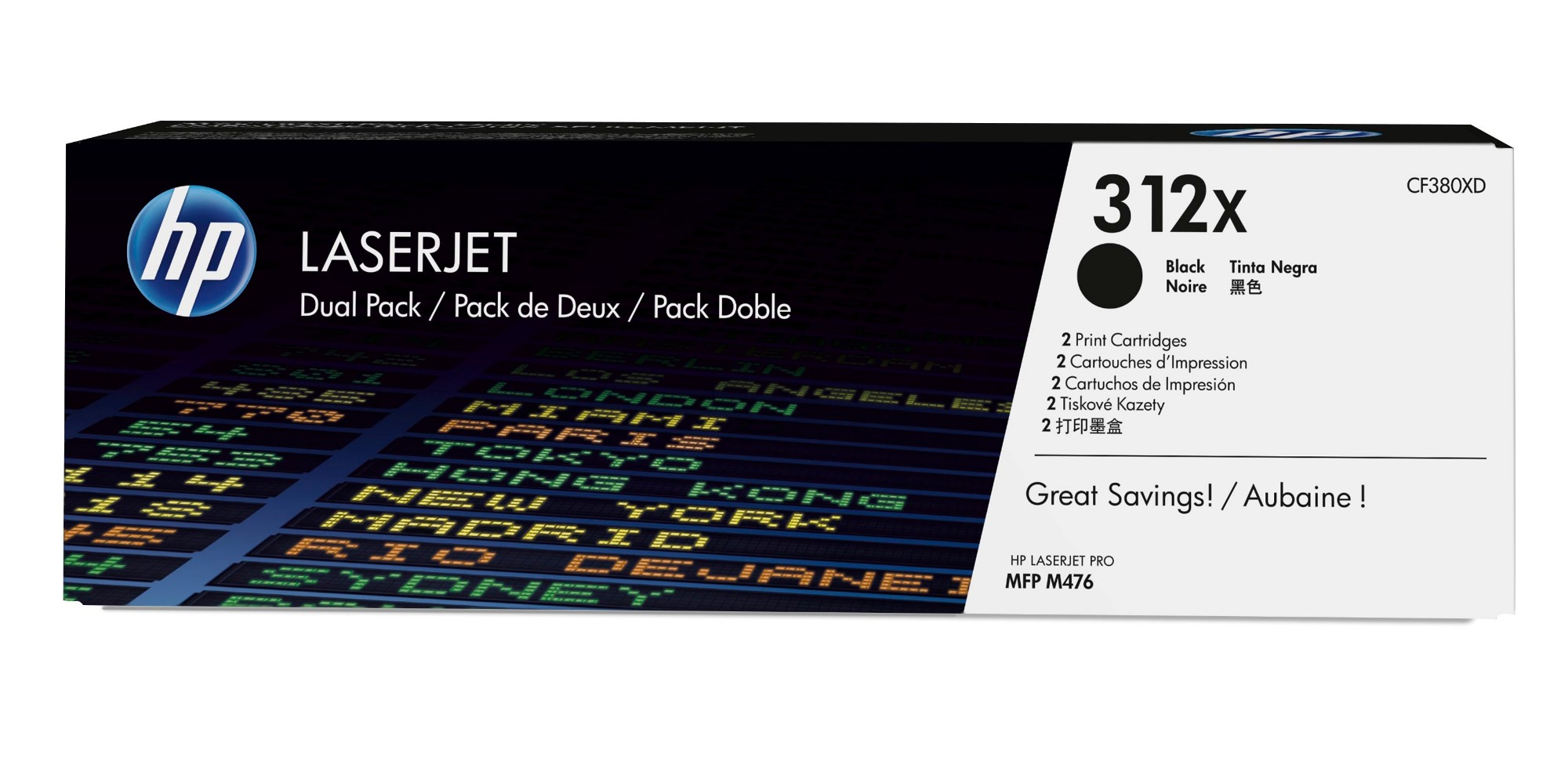 CF380XD/312XD Toner cartridge black twin pack, 2x4.4K pages ISO/IEC