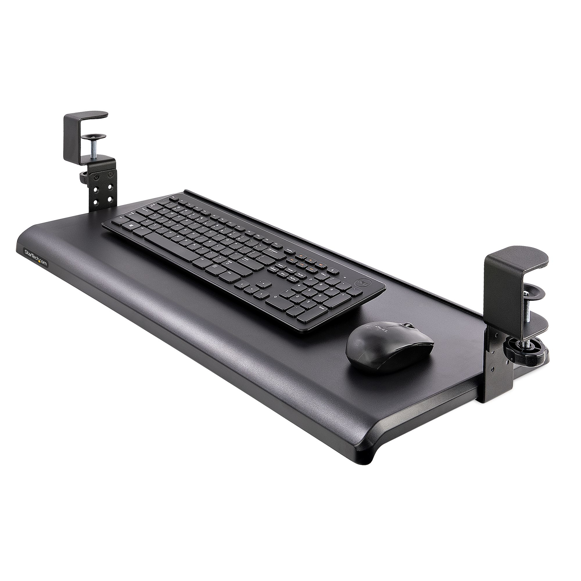 StarTech-com-Under-Desk-Keyboard-Tray--Clamp-on-Ergonomic-Keyboard-Holder--Up-to-12kg--26-5lb---Sliding-Keyboard-and-Mouse-Drawer-with-C-Clamps--Height-Adjustable-Keyboard-Tray--3-9-4-7-5-5-in-