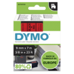 Dymo 40917/S0720720 DirectLabel-etikettes black on red 9mm x 7m for Dymo D1 6-12mm/19mm/24mm/9-12mm/9-19mm