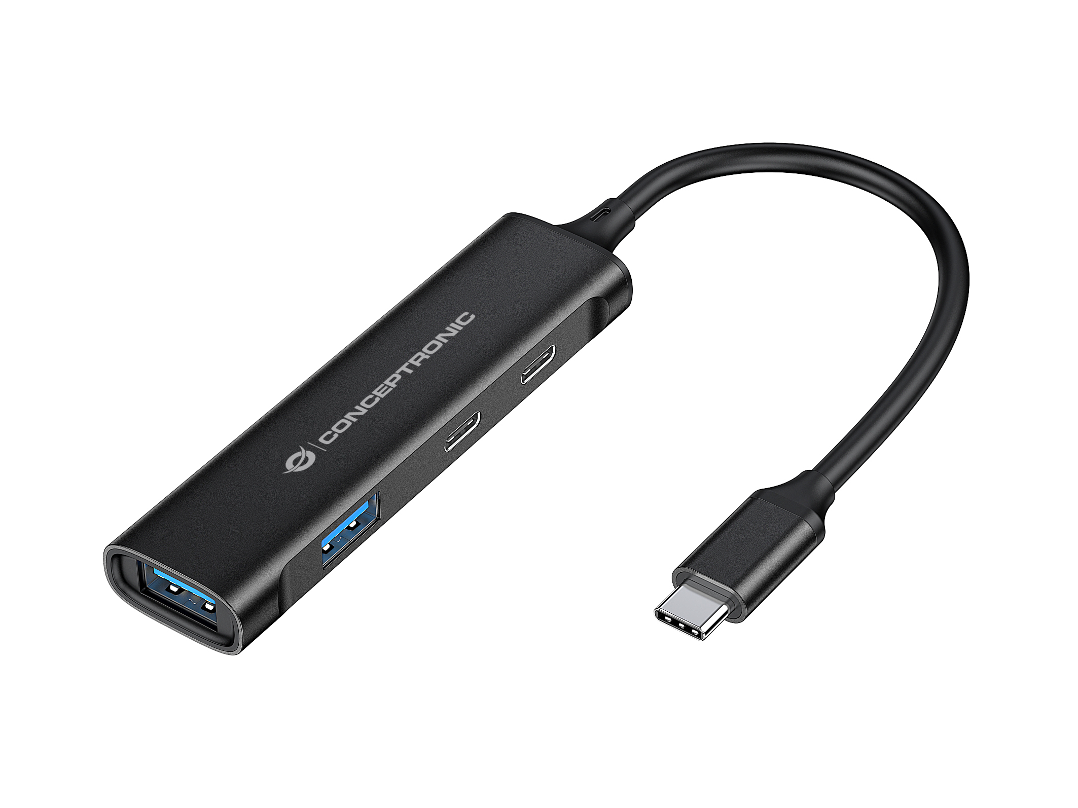 Image of Conceptronic HUBBIES 4-Port USB 3.0 Hub, 2 USB-C & 2 USB-A ports,...