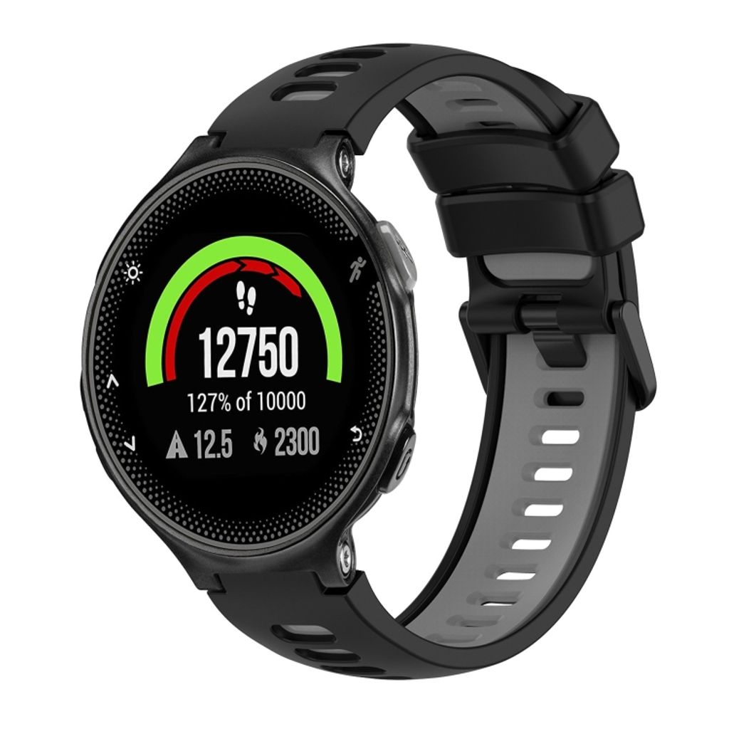 EU Product - Forerunner 235 Silicone Two-colored Watch Band - Black/Gray thumbnail
