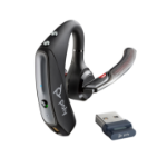 HP Poly Poly Voyager 5200 UC - Bluetooth para moviles y computadoras, incluye estuche de carga y adaptador Bluetooth