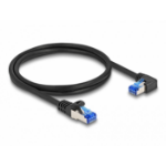 DeLOCK RJ45 Network Cable Cat.6A S/FTP straight / right angled 1 m black