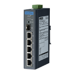 Advantech EKI-2706G-1GFP-AE network switch Unmanaged L2 Gigabit Ethernet (10/100/1000) Power over Ethernet (PoE) Black