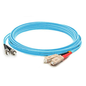 Image of Titan 3-DX-SC-ST-5-AA fibre optic cable 5 m OM3 Aqua colour