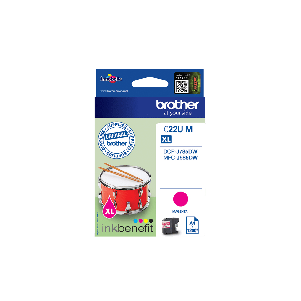 Image of Brother LC-22UM Ink cartridge magenta XL, 1.2K pages ISO/IEC 24711...
