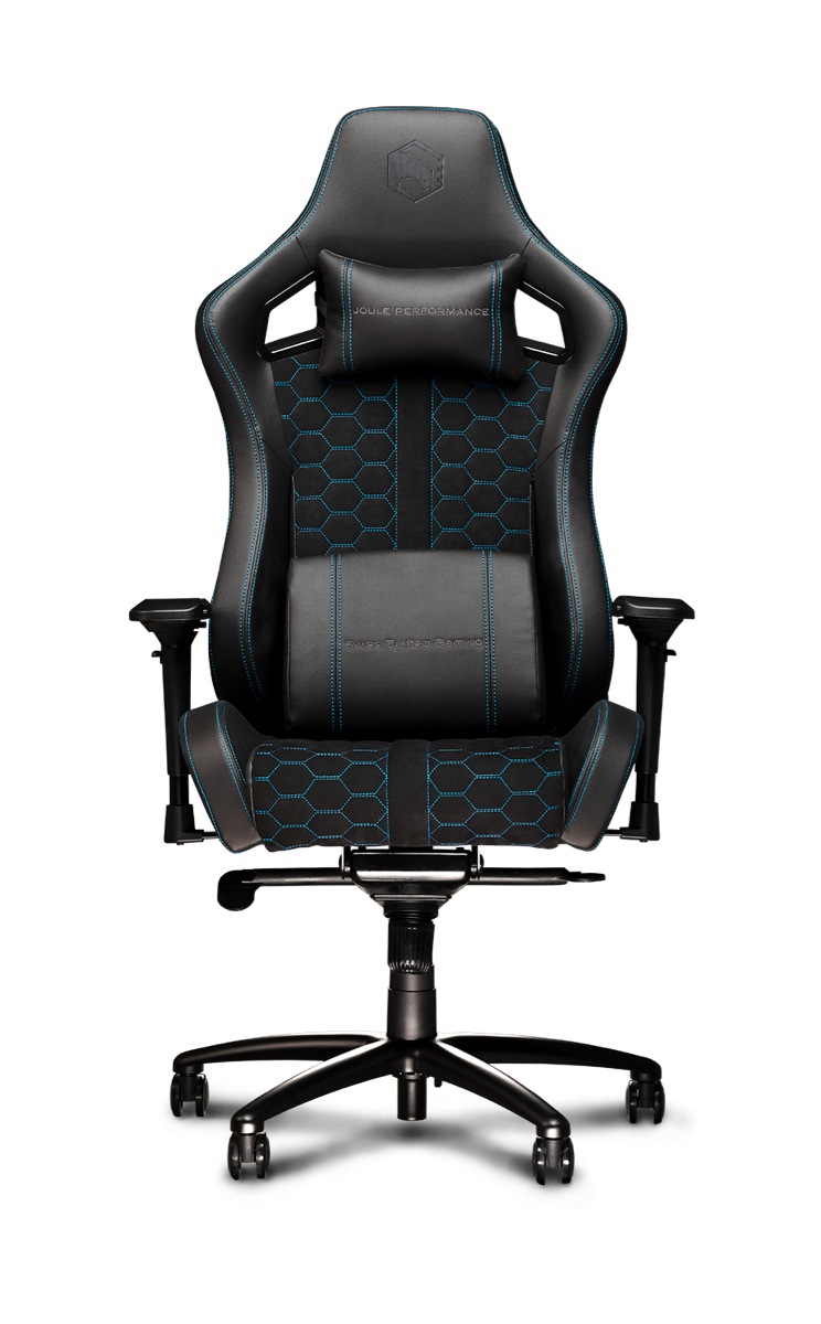 joule performance raid pc gaming chair padded seat black, blue