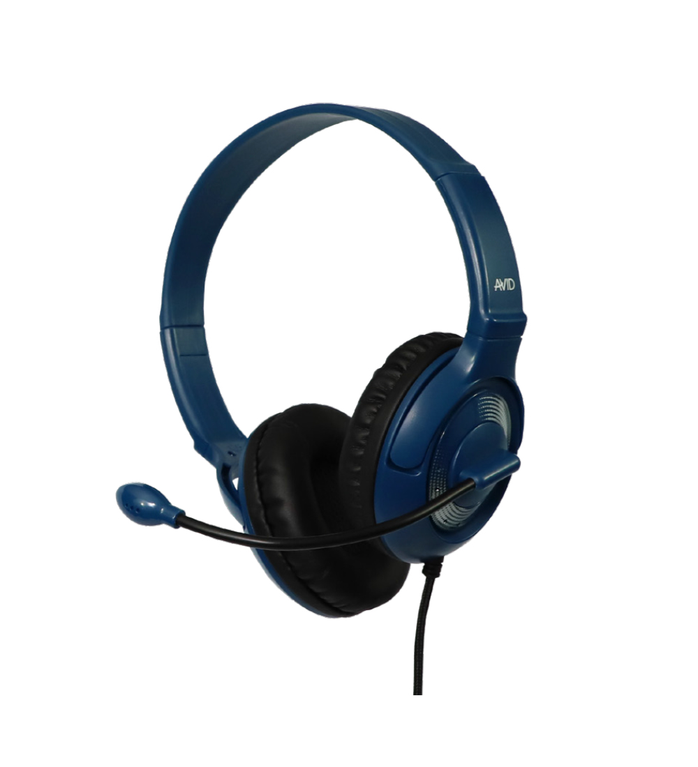 2AE5-5BL AVID TECHNOLOGY INC. AE-55 Headset with 3.5mm Jack in Blue and Silver