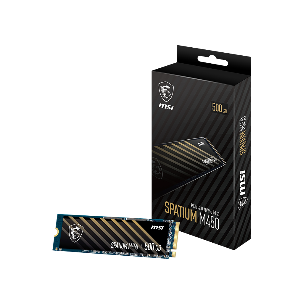 Image of MSI SPATIUM M450 PCIe 4.0 NVMe M.2 500GB PCI Express 4.0 3D NAND