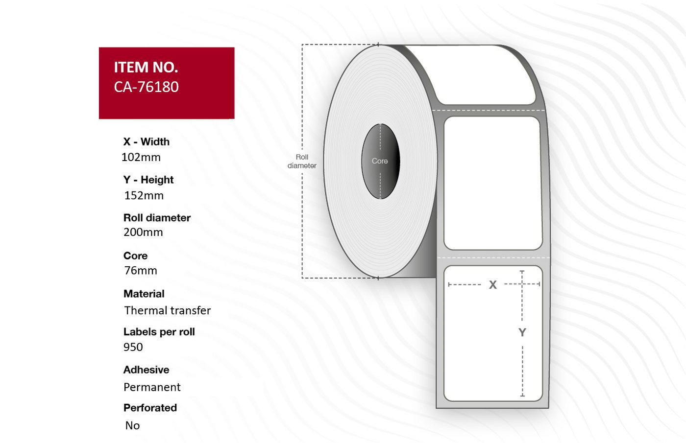 Capture CA-76180 printer label White