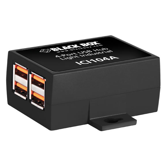 ICI104A BLACK BOX INDUSTRIAL USB 2.0 HUB - 4-PORT, GSA, TAA
