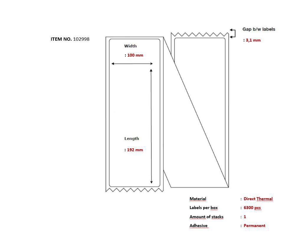 Image of Capture 102998 printer label White