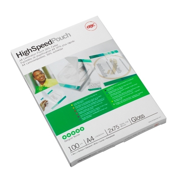 GBC HighSpeed Laminating Pouch A4 2x75 Micron