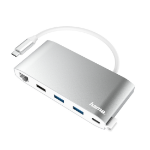 Hama 00200111 laptop dock/port replicator USB 3.2 Gen 1 (3.1 Gen 1) Type-C Silver, White