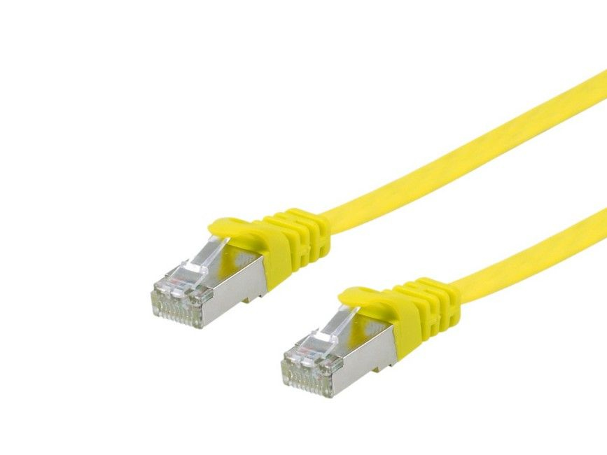 Image of Equip Cat.6A U/FTP Flat Patch Cable, 10.0m, Yellow