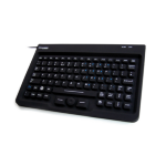 Ceratech Accuratus Accumed KYBNA-SIL-MINCBKHY; fully sealed silicon black super mini/micro USB keyboard made up of a Rigid Silicone chassis with NanoArmour 2 layer antibacterial protection impregnated into the silicone and coated on the surface. IP 67 rat