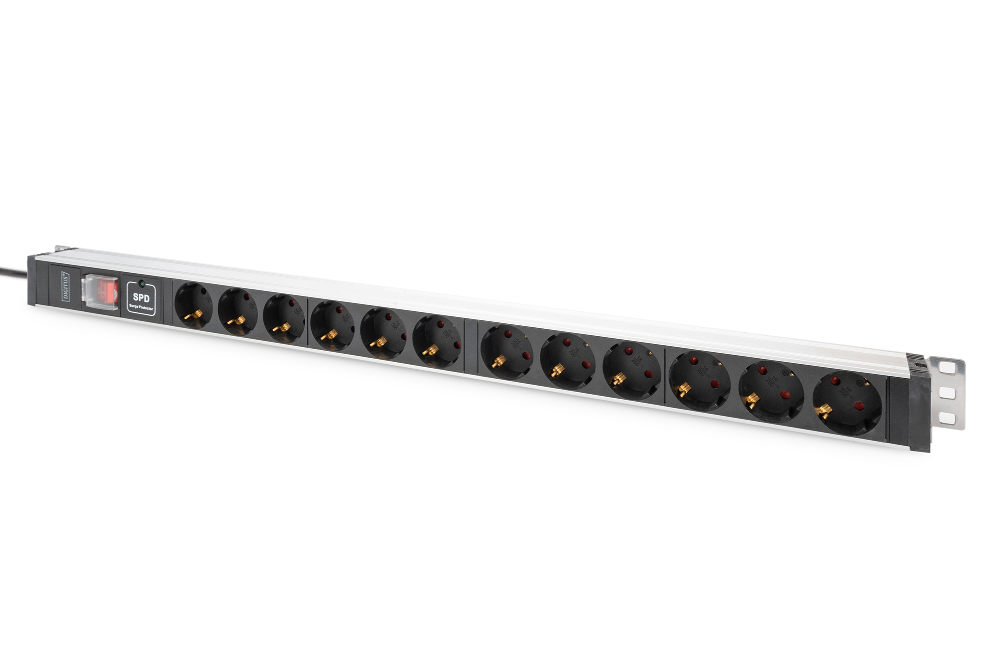 Image of Digitus Socket strip with aluminum profile with switch and surge prote