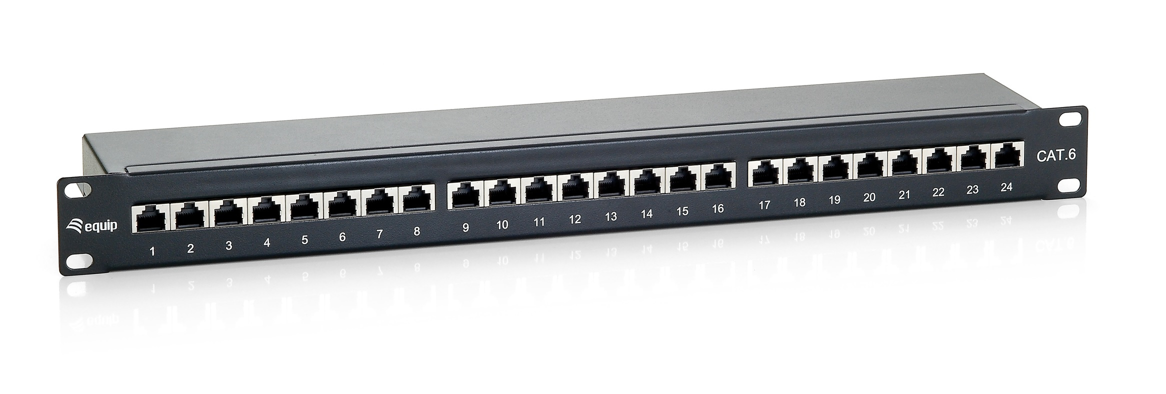 Image of Equip 24-Port Cat.6 Shielded Patch Panel, Black
