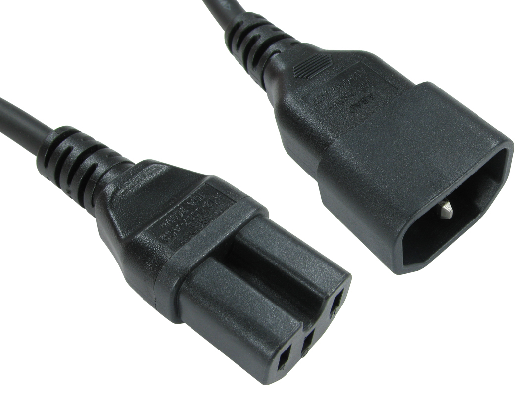 Cables Direct RB-255-MF1 power cable Black 1 m C14 coupler C15 coupler