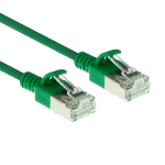 ACT Groene 1 meter LSZH U/FTP CAT6A datacenter slimline patchkabel snagless met RJ45 connectoren