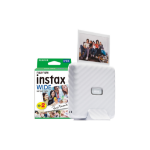 Fujifilm Instax Link Wide Printer - Ash White - Printer + 20 Shot Pack