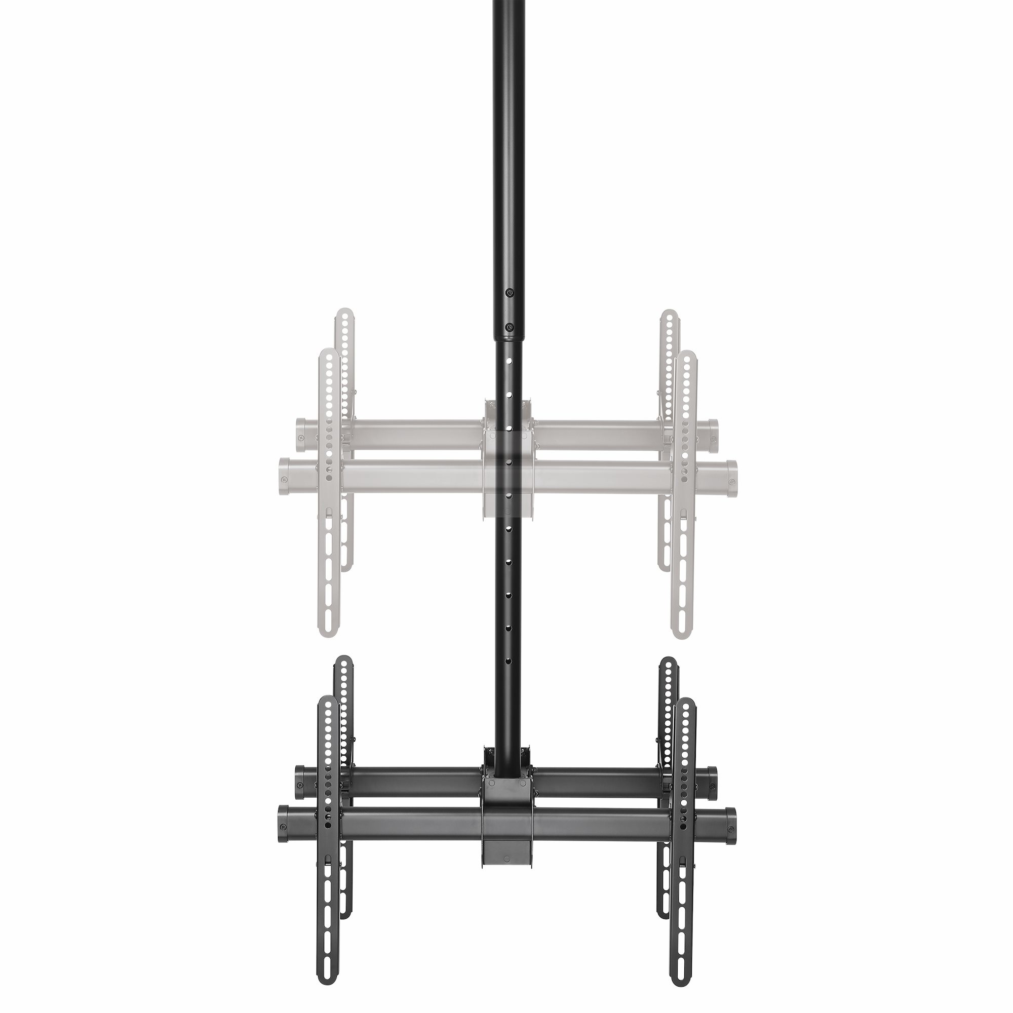 StarTech.com Dual TV Ceiling Mount - Back-to-Back Heavy Duty Hanging Dual Screen Mount with Adjustable Telescopic 3.5' to 5' Pole - Tilt/Swivel/Rotate - VESA Bracket for 32&acirc;&euro;-75&quot; Displays