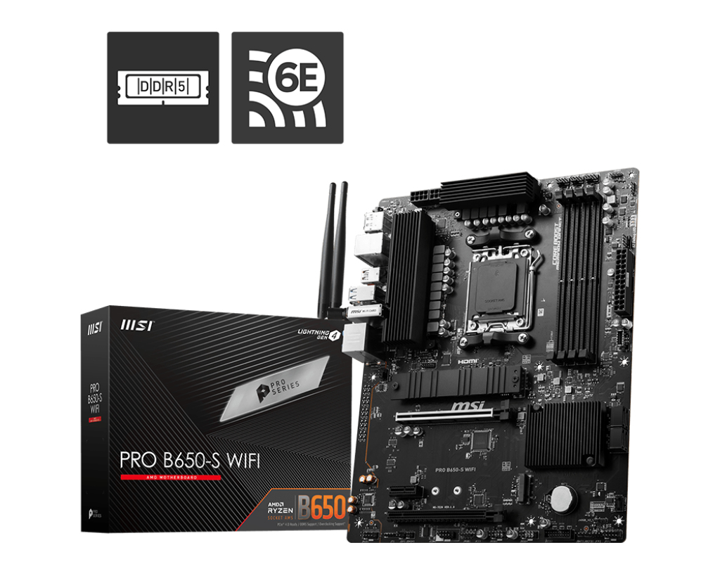 Image of MSI PRO B650-S WIFI motherboard AMD B650 Socket AM5 ATX