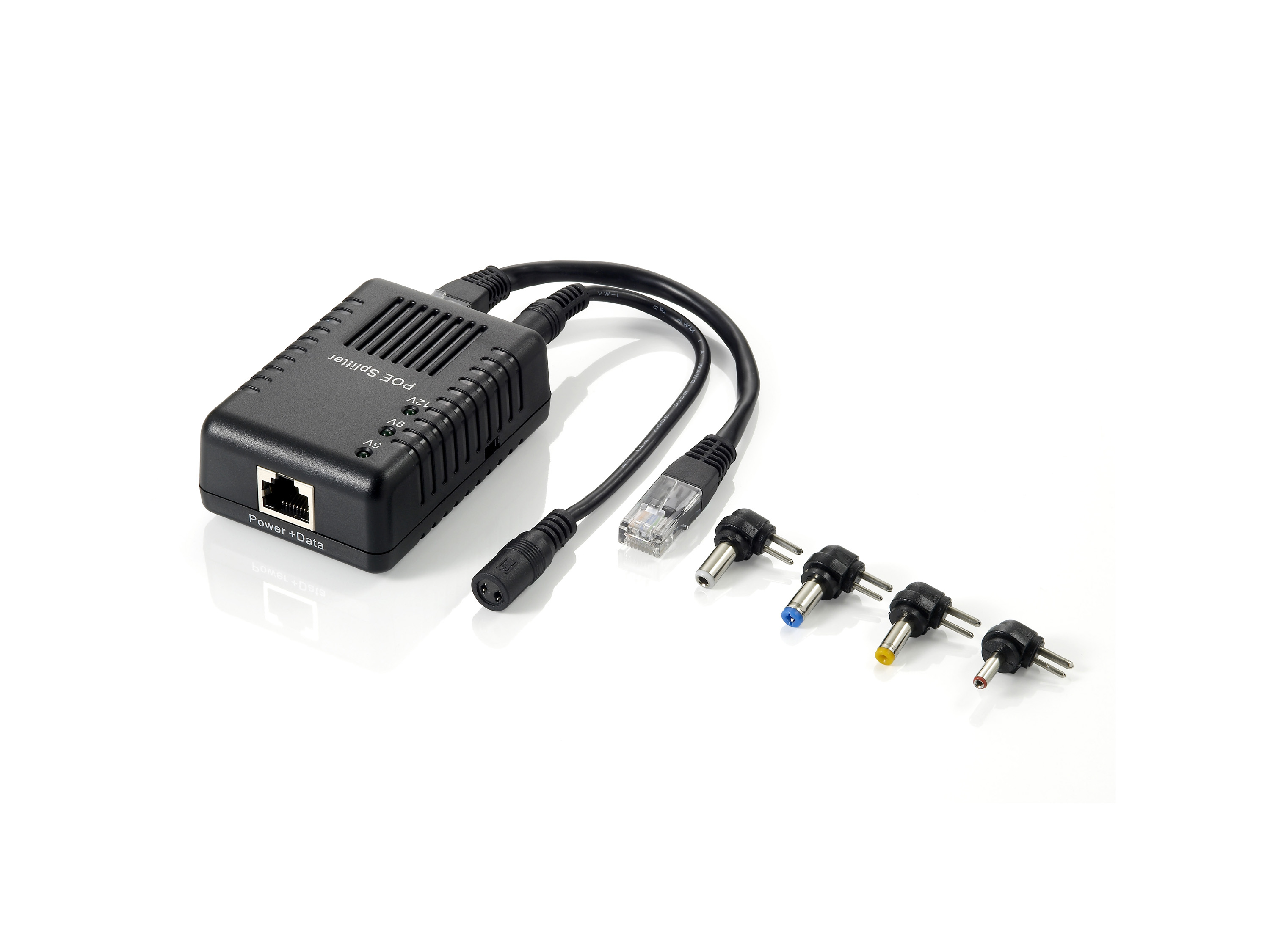 Image of LevelOne Fast Ethernet PoE Splitter, 802.3af PoE, 5-12V DC Output
