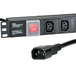 Cablenet 6 Way IEC - C13 Horizontal 1u PDU with IEC - C14 3m Feed