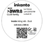 Armor Thermal transfer ribbons, Inkanto, AWR 8, Wax, 110 mm, 300 m, In, Black