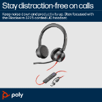 Poly Blackwire 8225 Stereo Microsoft Teams Certified USB-C Headset +USB-C/A Adapter