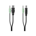 Belkin 4 pin USB A, 3.5mm/4 pin USB B, 3.5mm USB cable 1.8 m Black