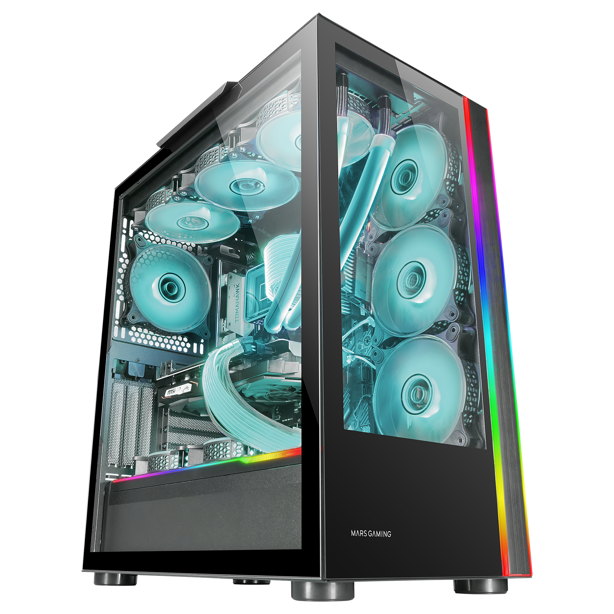 Mars Gaming Black Mc-Ultra Custom Xxl E-Atx Gaming Tower Dual Argb Led
