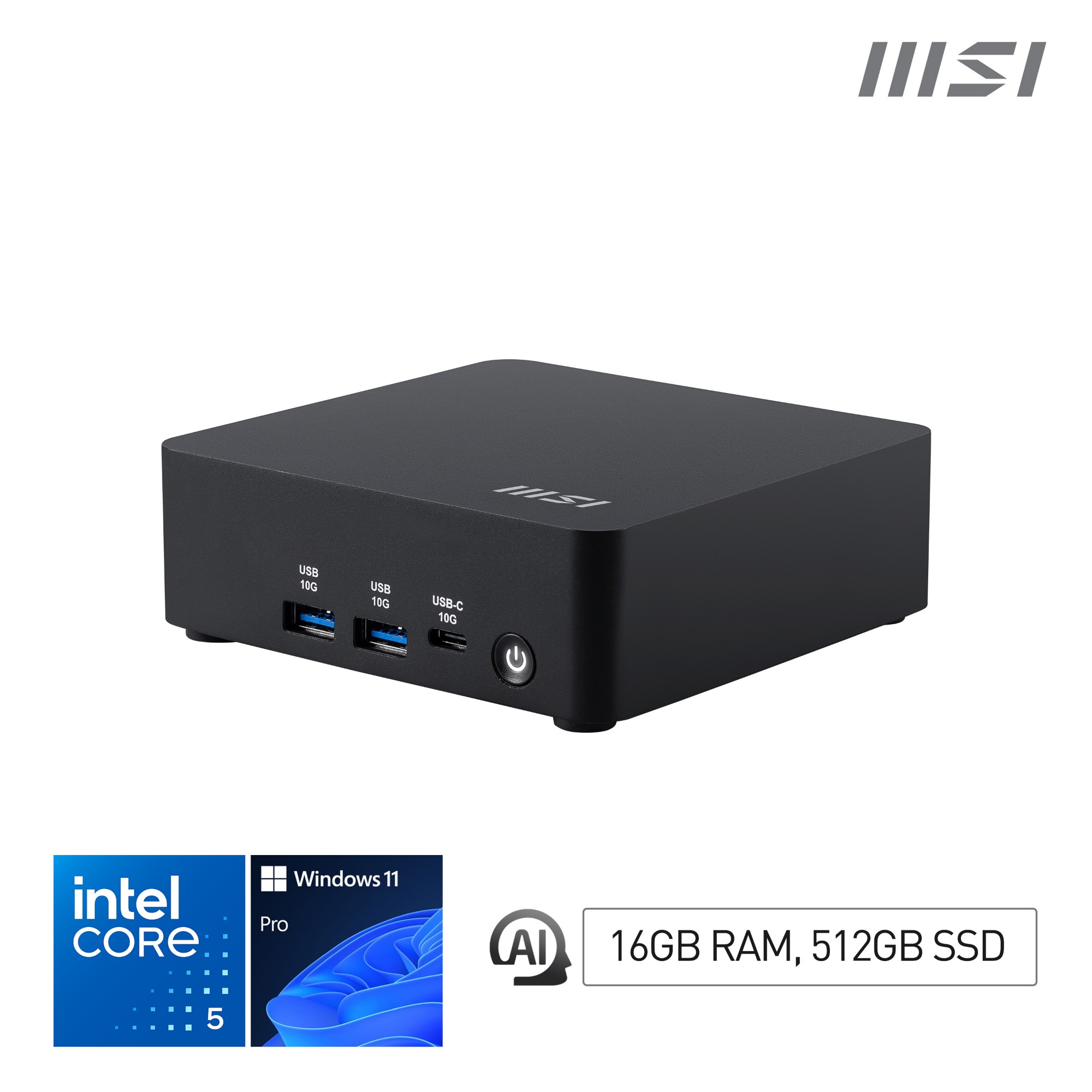 MSI Cubi NUC AI 1UMG Intel Core Ultra 5 125H. Desktop PC. NUC. SFF. Mi