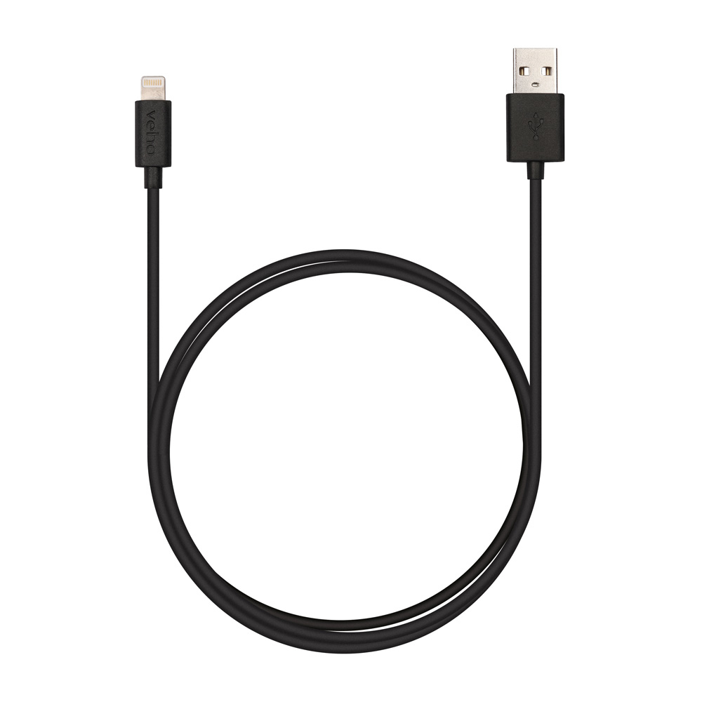 Image of Veho Pebble Certified MFi Lightning To USB Cable | 0.2 Metre/0.7...