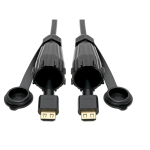 Tripp Lite P569-010-IND2 High-Speed HDMI Cable (M/M) - 4K 60 Hz, HDR, Industrial, IP68, Hooded Connectors, Black, 10 ft.