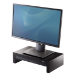Fellowes Computer Monitor Stand with 3 Height Adjustments - Designer Suites Monitor Riser with Storage Tray - Ergonomic Adjustable Monitor Stand for Computers - Max Weight 18KG/Max Size 21" - Black/Pearl