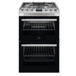 AEG 55cm Gas Cooker with Lid - Stainless Steel