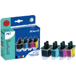 Pelikan 355041/P07 Ink cartridge multi pack Bk,C,M,Y, 4x500 pages ISO/IEC 19752 20ml 1 x 20 ml + 3 x 14 ml Pack=4 (replaces Brother LC900VALBP) for Brother DCP 110 C/Fax 2440 C