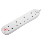 MASTERPLUG 4m 4-Socket 13A Surge Protected Extension Lead White