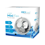 OXYCOOL 4" USB Mini Desk Fan, Portable, Single-Speed, Adjustable Tilt, Compact Tabletop Fan for Office, Home & Laptop Use (White)