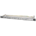 Intellinet 19" 24-Port Shielded Blank Patch Panel, 0.5U, Unloaded 19-inch Rackmount Keystone Panel for High-density Installations, Removable Cable-Management Bar, Black