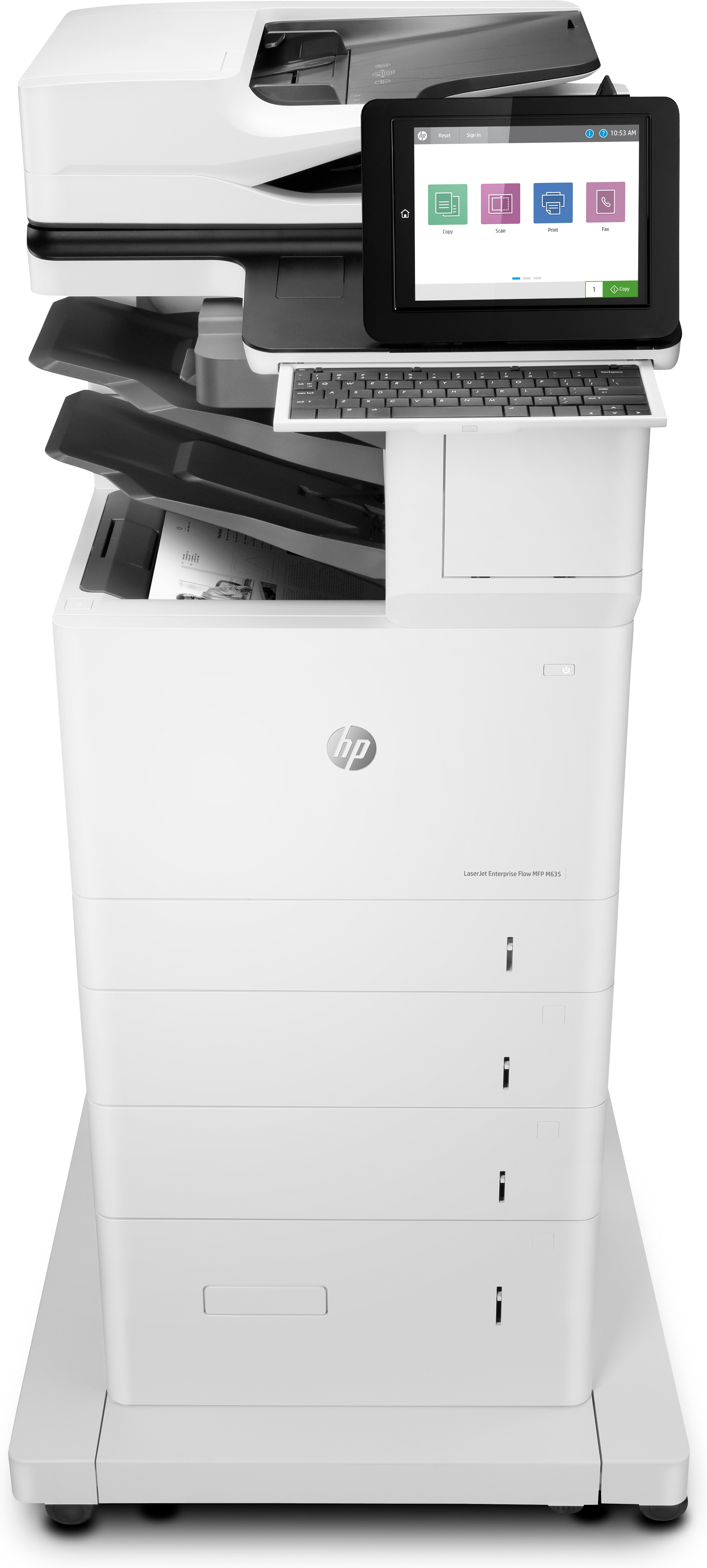 Image of HP LaserJet Enterprise Flow MFP M635z, Print, copy, scan, fax,...