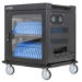 Manhattan Carrito de carga con 32 contactos de corriente alterna 32 Tomas de corriente NEMA 5-15R integradas en la parte posterior, protección contra sobrecarga, amplias ranuras para dispositivos de hasta 15.6", gabinete con cerradura, negro