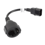 Lanberg CA-C14E-10CC-0018-BK power cable Black 0.18 m C14 coupler