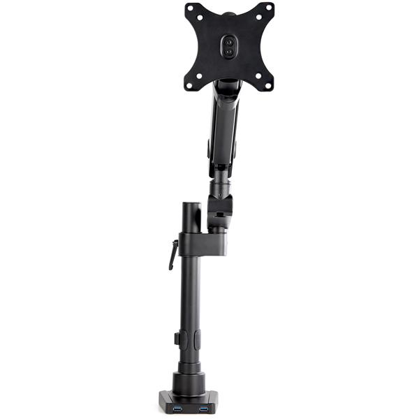 StarTech.com Desk Mount Monitor Arm with 2x USB 3.0 ports - Pole Mount Full Motion Single Arm Monitor Mount for up to 34&quot; VESA Display - Ergonomic Articulating Arm - Desk Clamp/Grommet